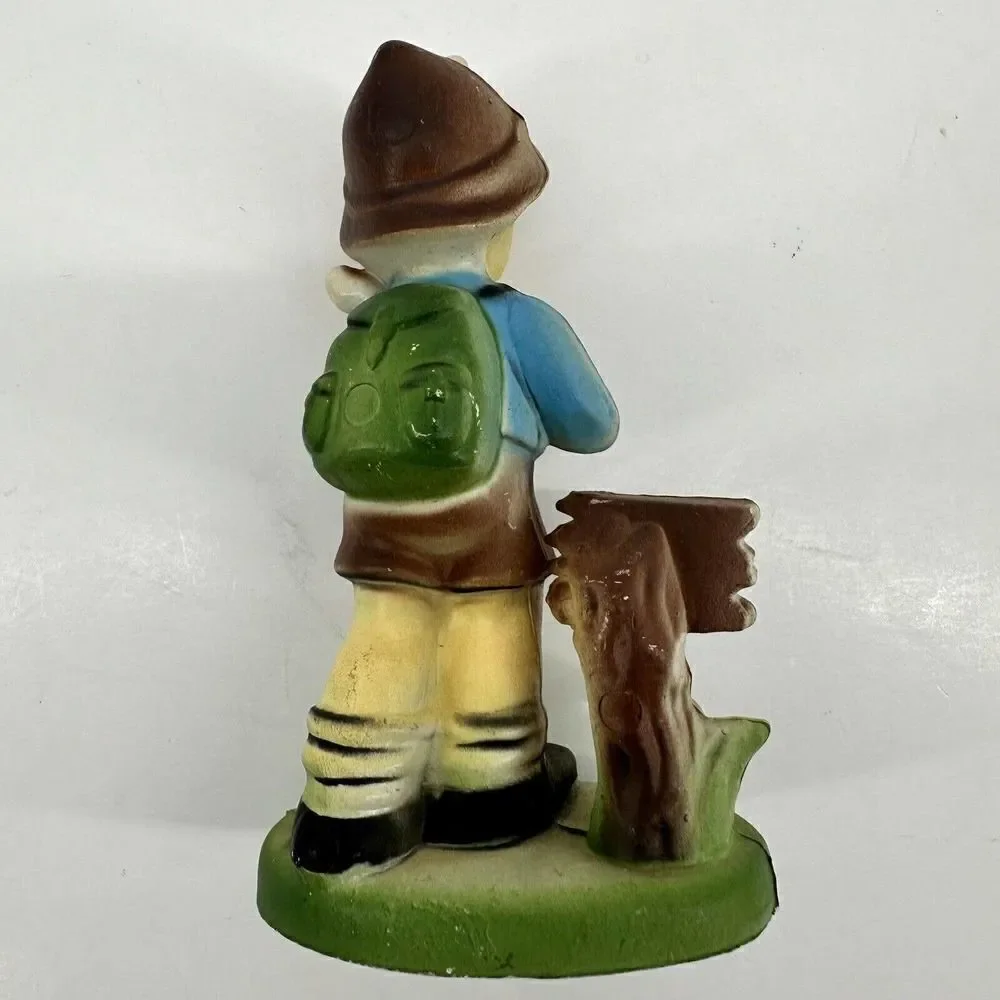 Vintage Kurt‎ S Adler Plastic Hummel Like Christmas Ornament German Boy Hiking